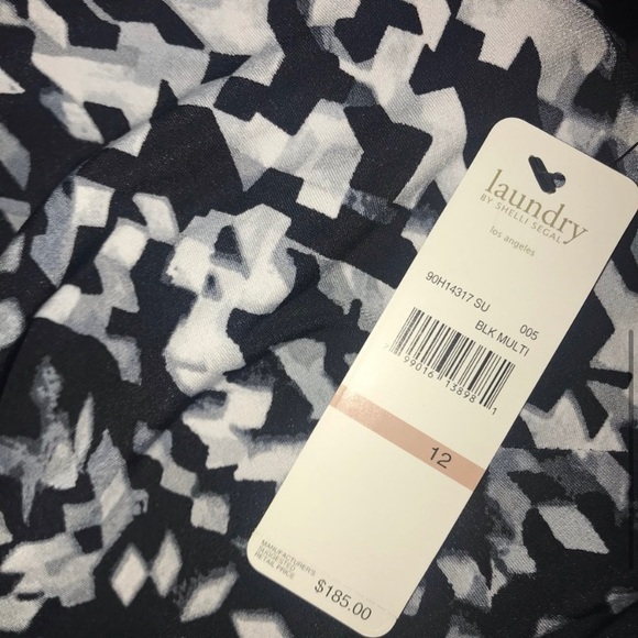 $185 LAUNDRY Black/Grey Print Dress NWT size 12 - Picture 6 of 8